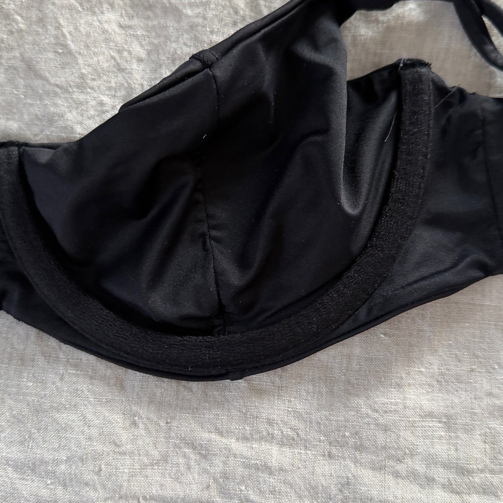 Frankie's Bikinis Black Women's swim suit top only SIZE LARGE - Picture 4 of 7